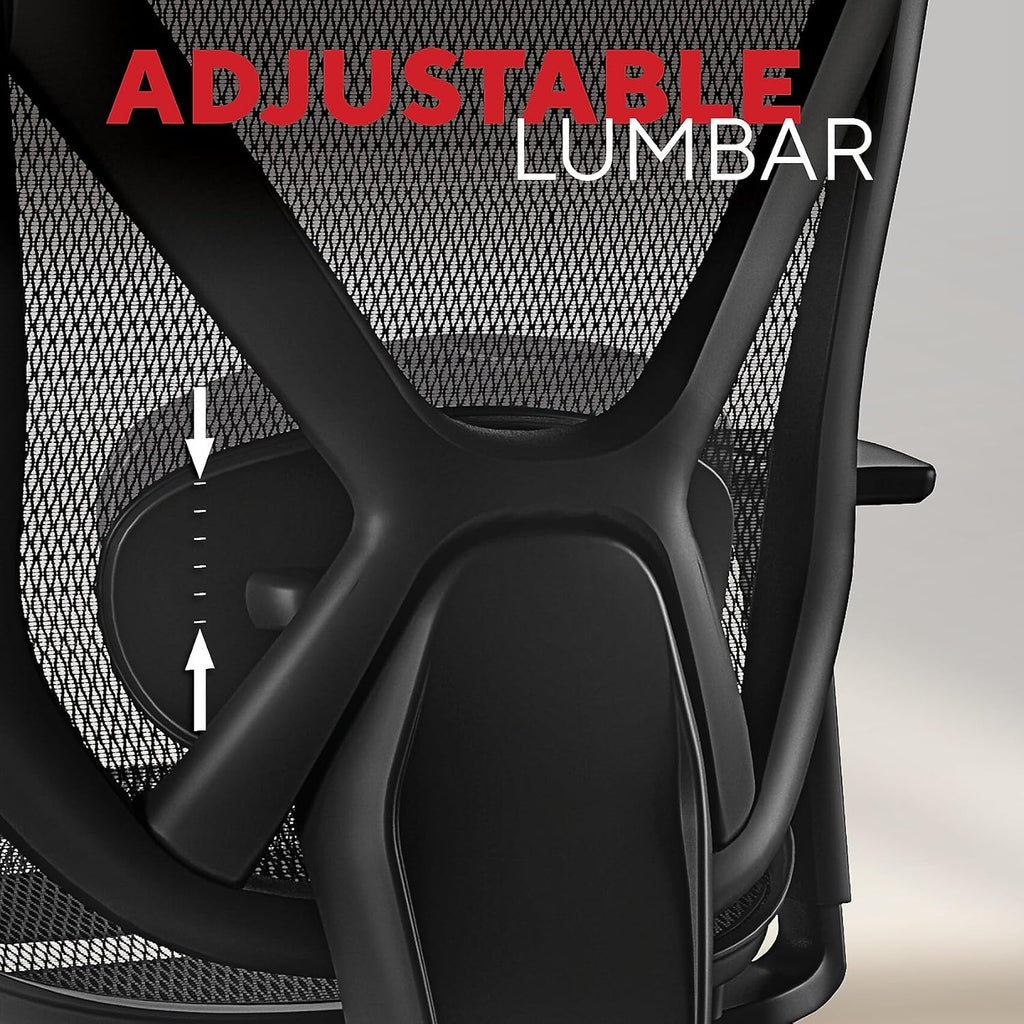 Staples Dexley Ergonomic Mesh Office Chair - Adjustable Height, Swivel Tilt, Lumbar Support, Black
