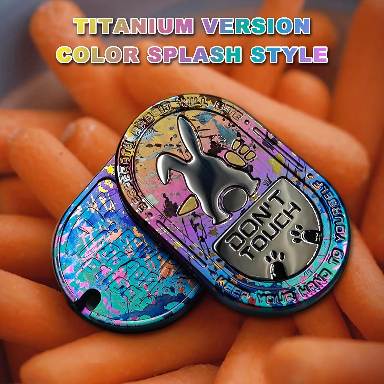 Desperate Rabbit Fidget Slider | Lightweight & Portable | EDC Metal Fidget Toys Adults ADHD Tools Executive Desk Toy for Keep Focus & Anxiety Relief (Titanium Colorful)