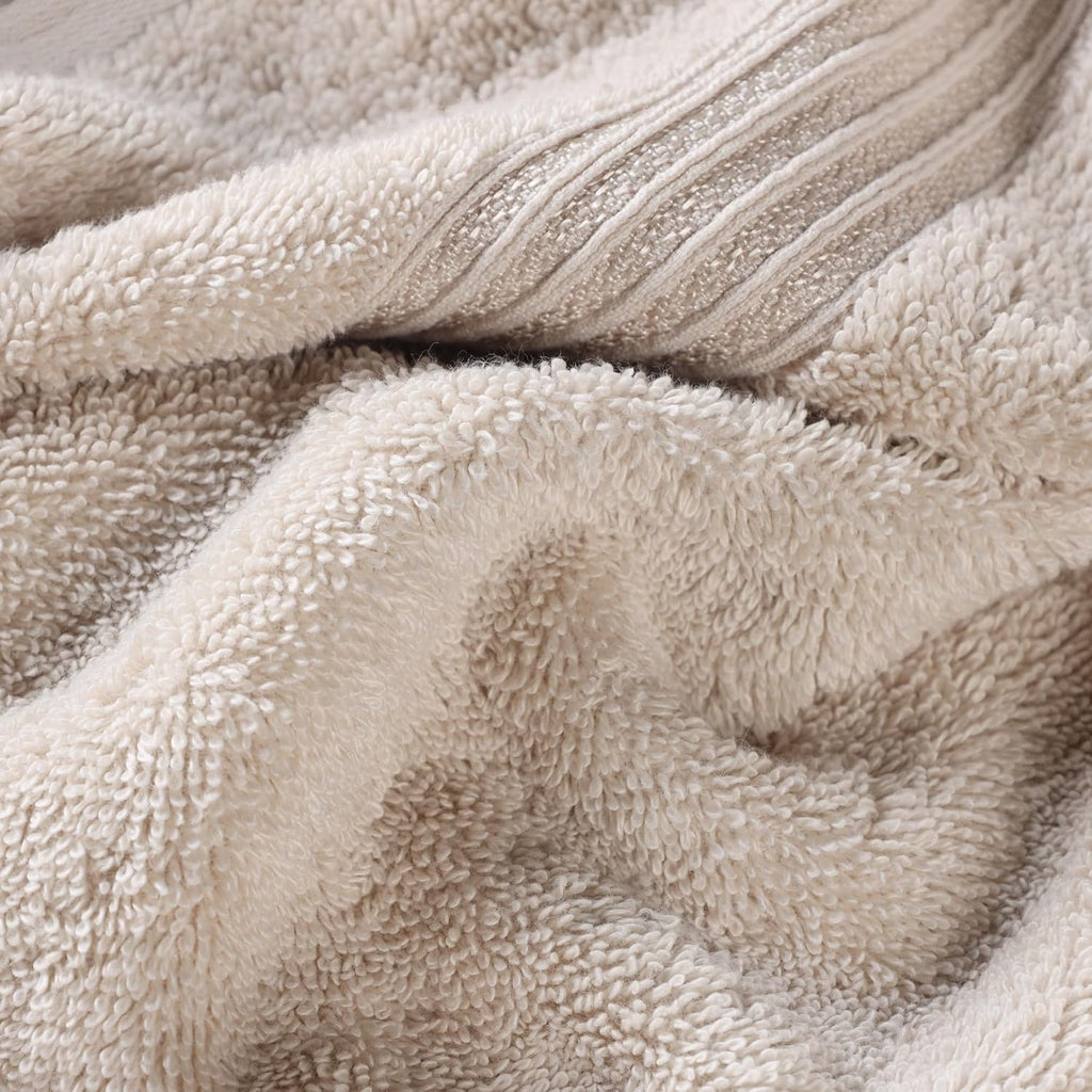 Superior Egyptian Cotton 12-Piece Towel Set, Assorted Towels for Home Bathroom, Master, Guest Bath, Decor Essentials, Includes 4 Bath, 4 Hand, 4 Face Towels/Washcloths, Quick Dry, Absorbent, Stone