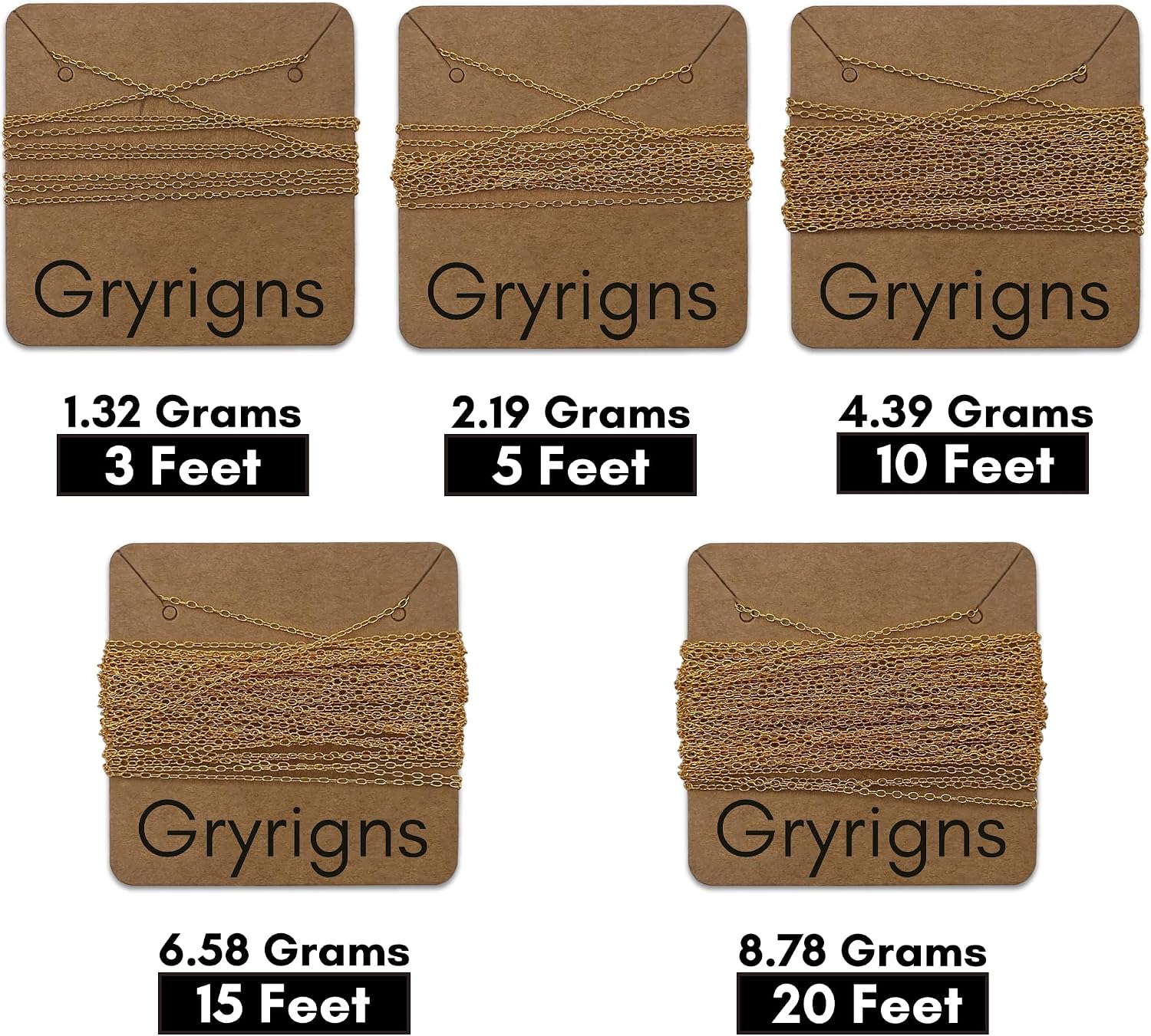 Gryrigns 15Feet 1.1mm 925 Sterling Silver Gold Plated Round Cable Chain Link Bulk for DIY Craft Jewelry Making (6.58 Grams)