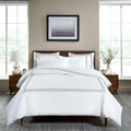 Superior Egyptian Cotton 1200 Thread Count Embroidered 3-Piece Duvet Cover Set, 1 Duvet Cover, 2 Pillow Shams, Bedding Essentials Decor, Soft Comforter Cover, Full/Queen, White/Navy Blue