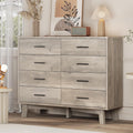 Xixini Dresser for Bedroom, 8 Drawer Wide Modern Chest of Drawers with X-Shaped Sturdy Base, Wood Double Dresser Closet Clothes Storage Organizer, Wooden TV Stand for Living Room, Hallway, Grey