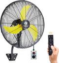 FUGOO 24' Quiet Outdoor Oscillating Wall Mount Fan With Remote Control,All Sealed BLDC Motor,4-Speed Waterproof Outdoor Fan, Heavy Duty Industrial Wall Fans for House,Patios,Garage,Warehouse 5000CFM