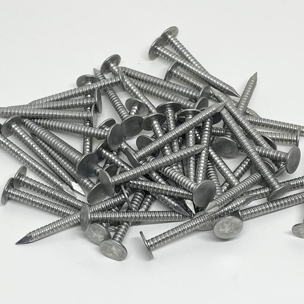 1.25'-RING SHANK ALUMINUM - ROOFING SIDING NAILS - Vinyl & Aluminum Siding & Facia Trim Nail – Aluminum metal secure holding Ring Shank nail – QTY (2000)