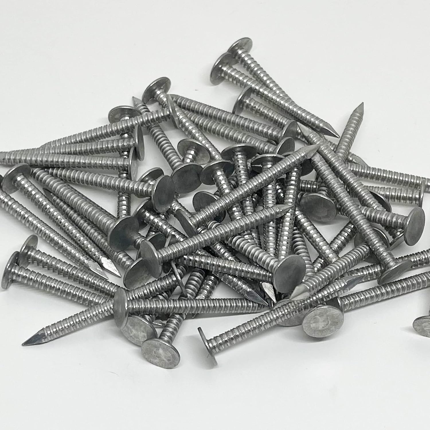 1.25'-RING SHANK ALUMINUM - ROOFING SIDING NAILS - Vinyl & Aluminum Siding & Facia Trim Nail – Aluminum metal secure holding Ring Shank nail – QTY (2000)