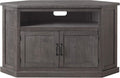 Martin Svensson Home Corner TV Stand - Grey Entertainment Center - Farmhouse Style - with Two Spacious Cabinets and Bottom Shelf for Storage