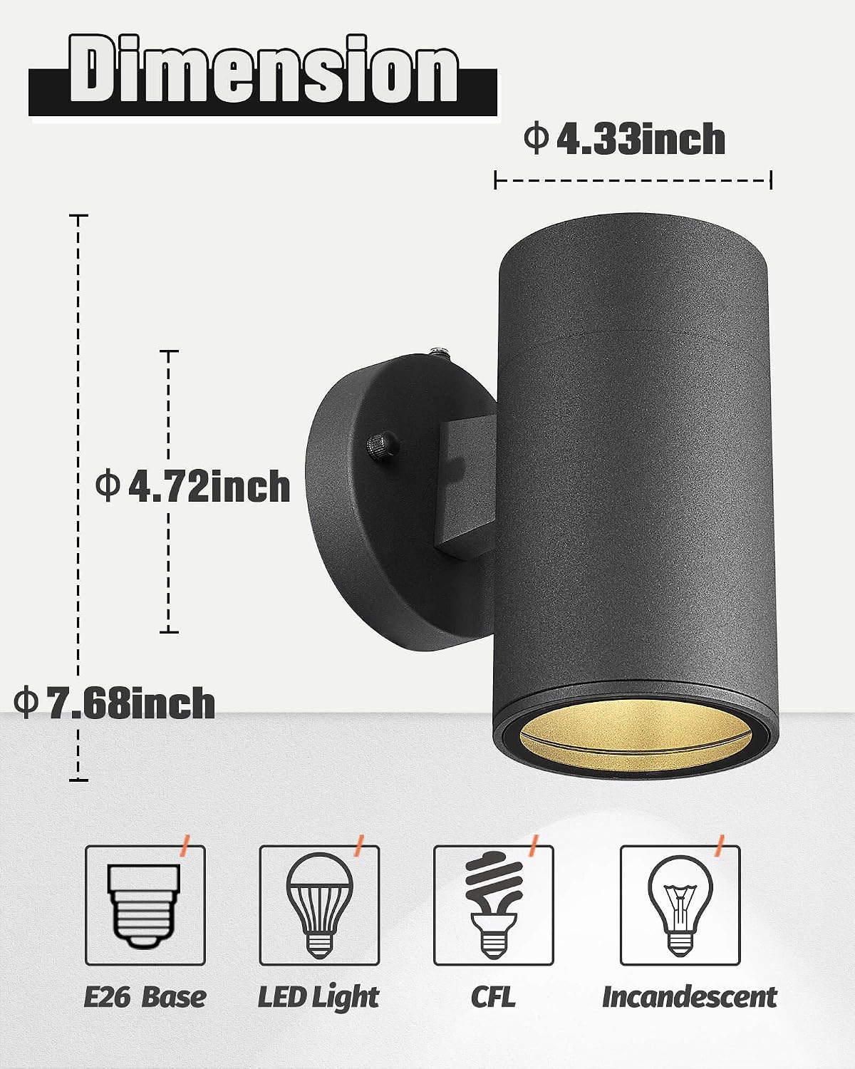 Ken & Ricky Dusk to Dawn Wall Lights, Matte Black Outdoor Porch Light, Modern Outdoor Wall Sconce with Tempered Glass Cover for Porch Garage Patio Doorway Entryway -4 Pack