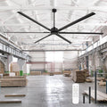 120 Inch Ceiling Fan No Lights Extra Large HVLS 10ft Industrial Black Ceiling Fan without Light for High Ceiling Ultra-Quiet DC Motor 6 Aluminum Blades for Commercial Use Garage Warehouse Gym