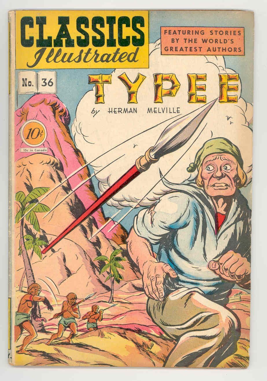 CLASSICS ILLUSTRATED #36 hrn 36 1947-TYPEE shrunken human heads VG/FN