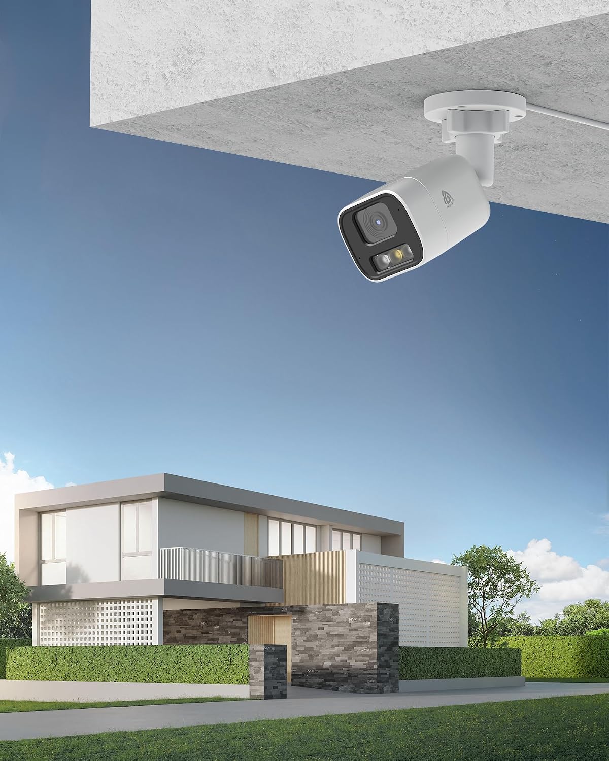 4PCS 5MP PoE Add-on Security Camera, Outdoor Indoor Wired CCTV Camera with Human/Vehicle Detection, Color Night Vision, 2-Way Audio, Works Only NVR, 4 x 60ft Cat5 Cable Included