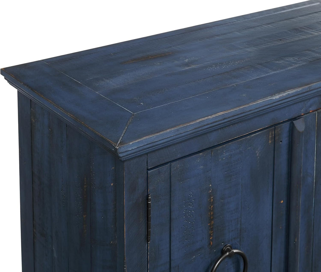 Martin Svensson Home Garden District Rustic Blue Solid Wood 65' TV Stand