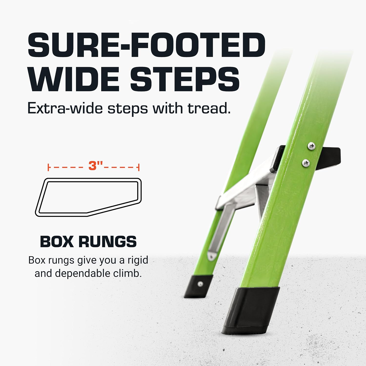 Little Giant Ultra Step Ladder with XL Platform, 3-Step Lightweight Foldable Non-Conductive Fiberglass, 300 Lbs. Capacity Type IA Extra Heavy Duty Ladder 8-Ft Max Reach