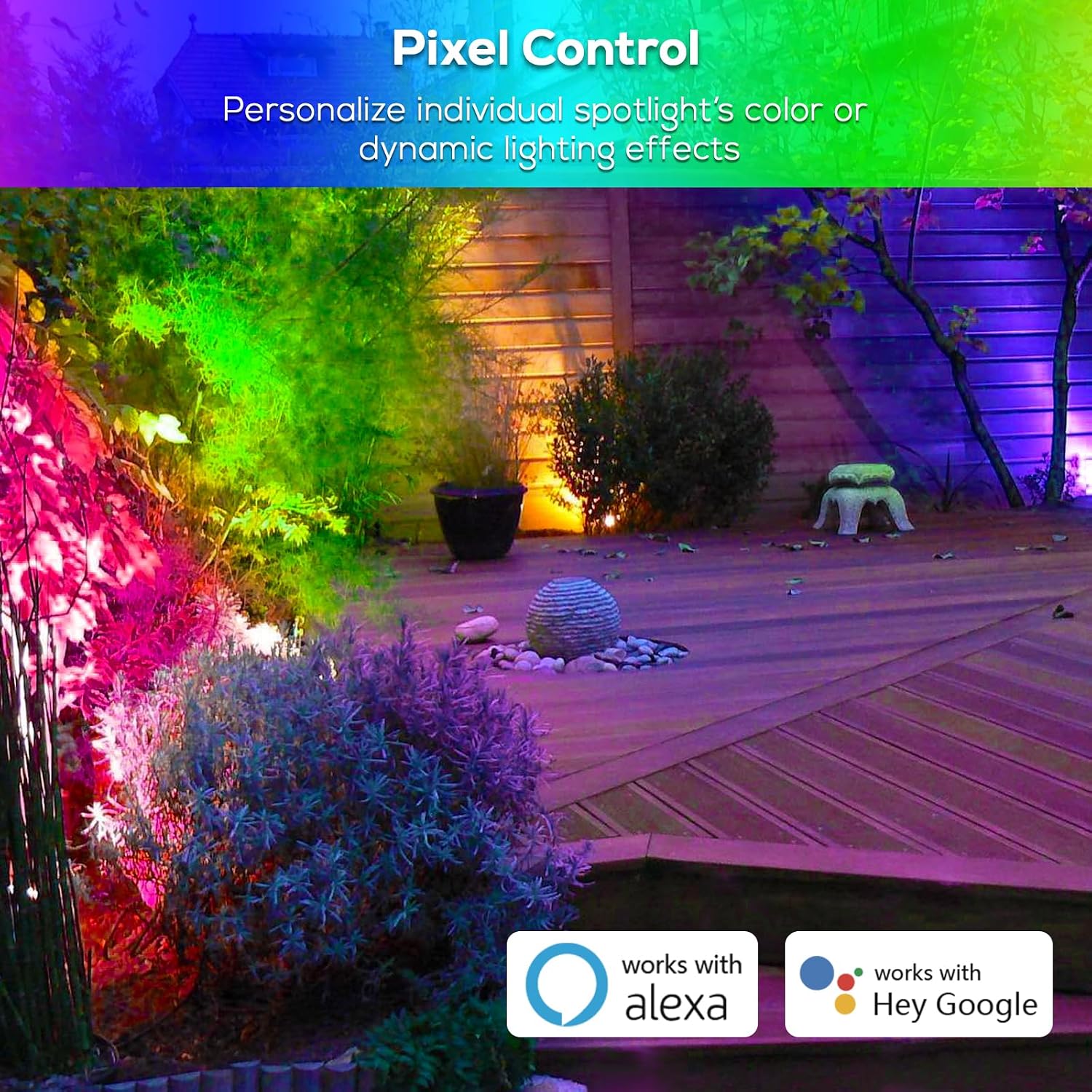 ZYAN 8 Pack Smart Landscape Lights, Color Changing Landscape Spotlights, App Control & Remote Control, Compatible with Alexa