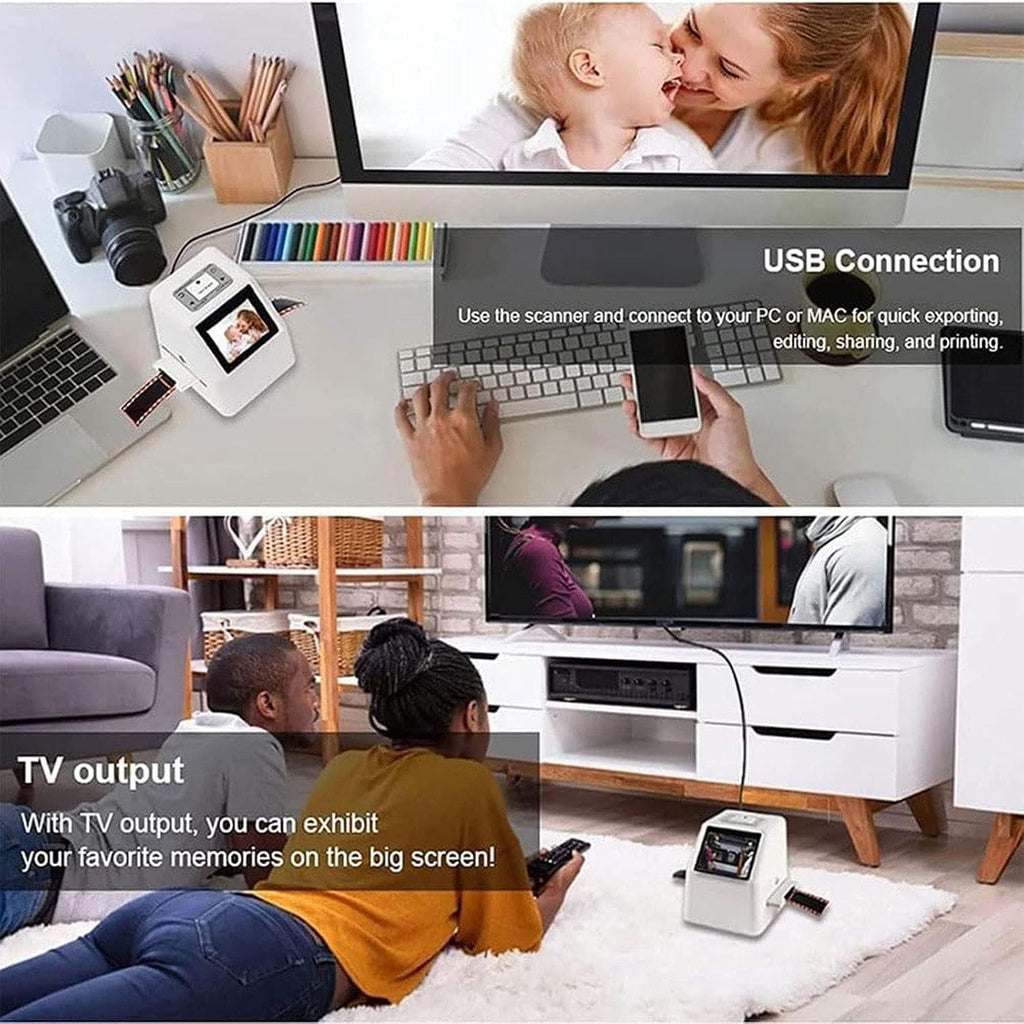 High Resolution Film Slide Scanner 22mp to Convert 135/126/110/Film, Slides, Negatives to JPEG, USB/SD Digital Film Converter