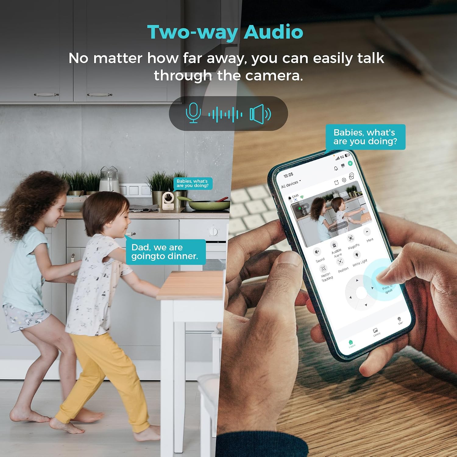 Vicohome AI 2K Outdoor Solar Battery Security Cam & Indoor Plug-in Cam System, Two Way Audio, Motion Detection, 360° View, Easy to Setup, Color Night Vision, Audible Siren, 180 Days Exchange Policy