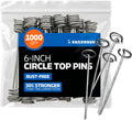 Sandbaggy 6 Inch Landscape Staples, 8 Gauge Galvanized Circle Top Garden Stakes, Heavy Duty Ground Pins for Weed Barrier Fabric, Sod, Turf, Netting and Erosion Control, 1000 Pack