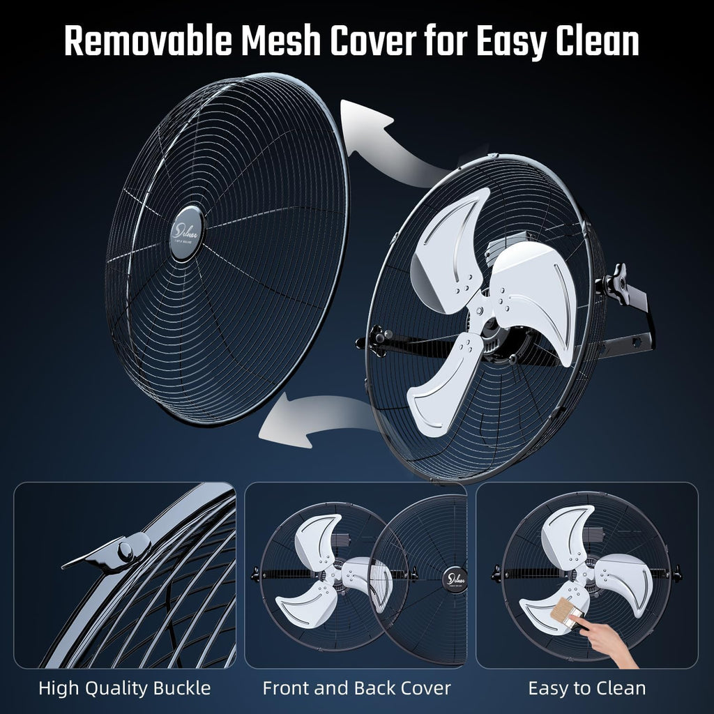Simple Deluxe 18 Inch Industrial Wall Mount, Max 4200 CFM 3 Speed Commercial Ventilation Metal Fan for Warehouse, Greenhouse, Workshop, Patio, Factory and Basement - High Velocity