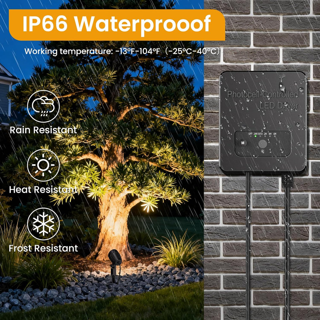 20W RGBW Color Changing Spotlight 2 Pack & 12W Low Voltage Landscape Lighting Kit 12 Pack
