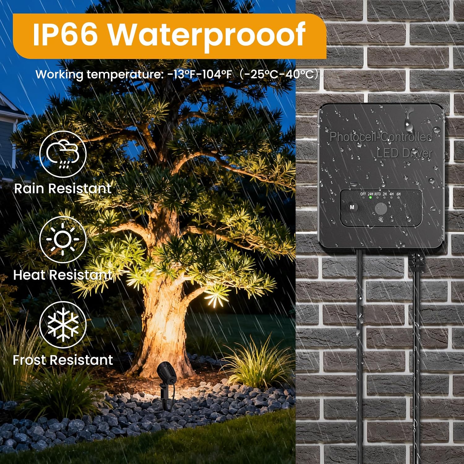 20W RGBW Color Changing Spotlight 2 Pack & 12W Low Voltage Landscape Lighting Kit 12 Pack