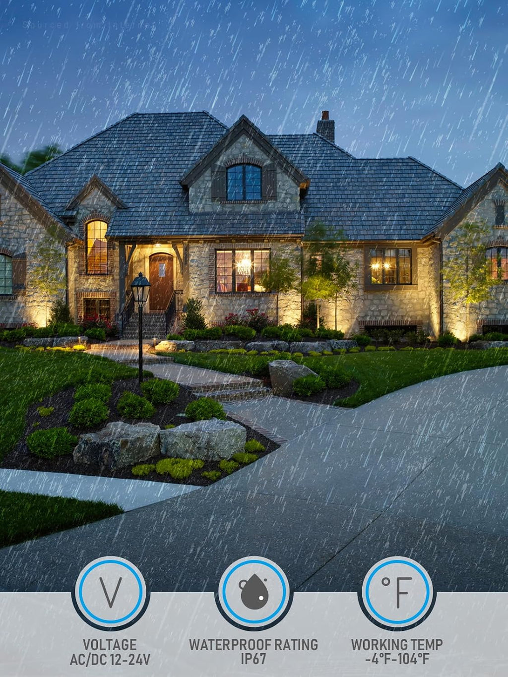 LEONLITE 12-Pack 7W 3000K Well Lights Landscape LED In Ground, 12-24V AC/DC Low Voltage, CRI90 IP67 Inground Well Lights Outdoor, Rock Color Aluminum Housing, Embedded Parts Included