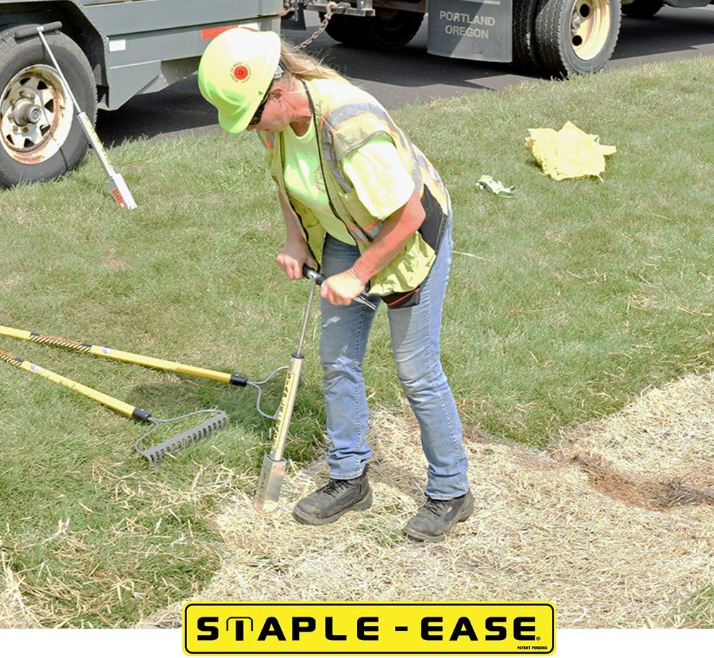 Large Gauge Staple Driver – Tool for Installing 8 or 9 Gauge U-Shaped Steel Staples (1' Wide) – Erosion Control, Sod & Landscape Staple Installer – Contractor Grade – Made in USA