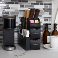 Mind Reader Cup and Condiment Station, Countertop Organizer, Coffee Bar, Kitchen, Stirrers, 5.35' W x 11.25' L x 11.15' H, Black (Pack of 8)