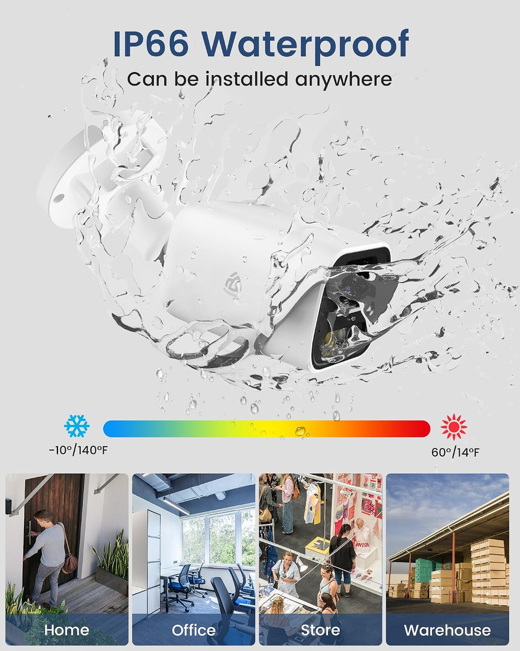 4PCS 5MP PoE Add-on Security Camera, Outdoor Indoor Wired CCTV Camera with Human/Vehicle Detection, Color Night Vision, 2-Way Audio, Works Only NVR, 4 x 60ft Cat5 Cable Included