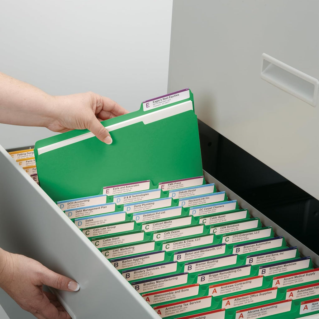 Smead Standard File Folders,Green,1/3-Cut Tabs,Letter Size (12143),100 Count (Pack of 5)