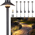 Gardenreet Brass Low Voltage Landscape Lighting - 12V LED Path Lights IP65 Waterproof, Hard-Wired Pathway Light Black for Outside Walkway Garden with 3W 2700K Warm White G4 Replaceable Bulb (6 Pack)