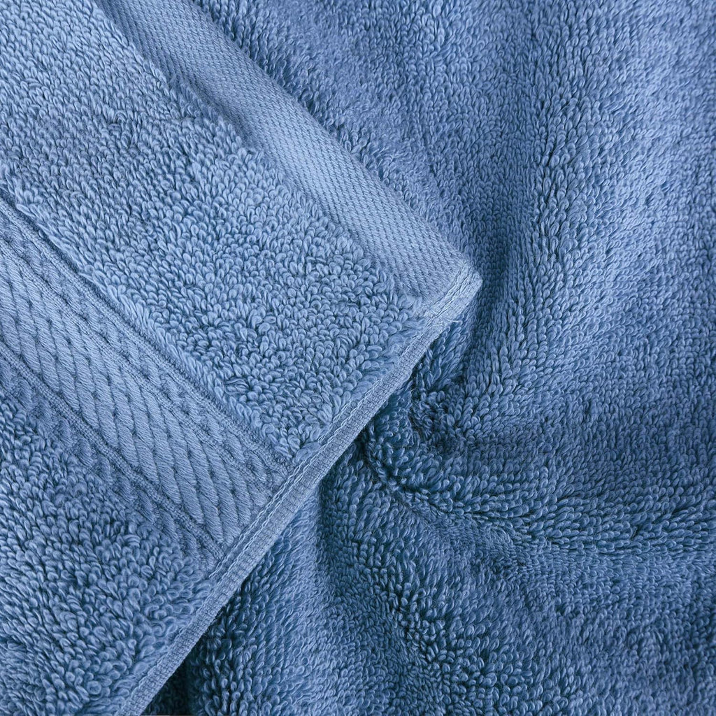 Superior Egyptian Cotton 800 GSM Plush & Absorbent, 9 Piece Set, Denim Blue | Quick Dry, Soft Luxury Towel Set, Bath Essentials, Guest Bath, Spa, 3 Bath, 3 Hand, 3 Face Towel, Madeline Towels