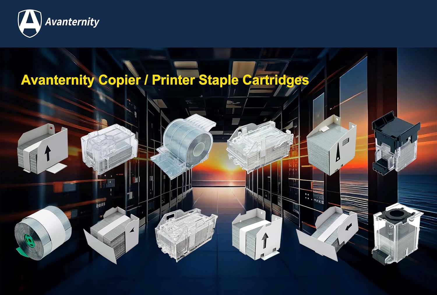 Avanternity's Staple Refills, Compatible with Sharp MX-SC11 MXSC11 Staple Cartridges (Pack of 2 Boxes)