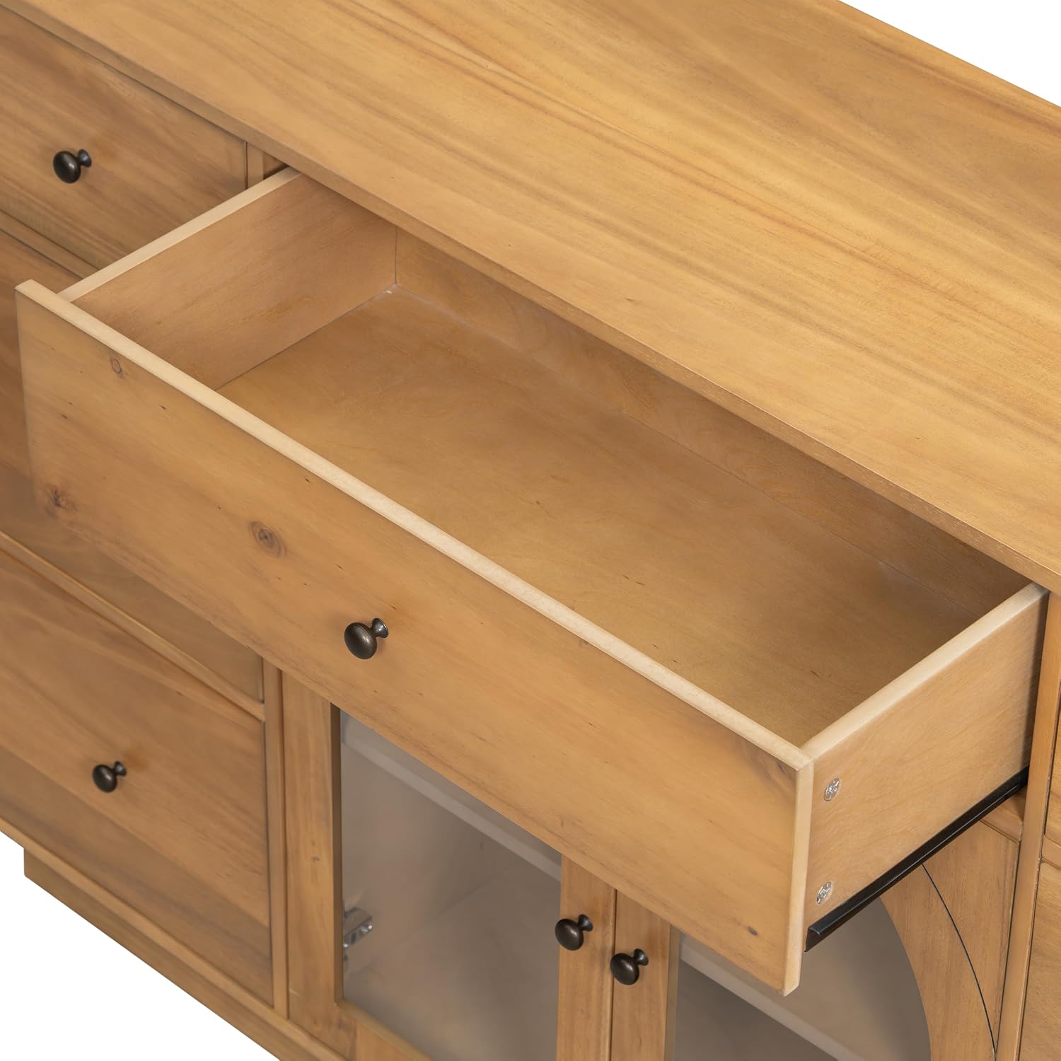 Christopher Knight Home Mia Modern Storage Cabinet with Doors and Drawers, Wooden Sideboard Cabinet with Adjustable Shelf, Freestanding Buffet Cabinet with Storage for Dining Room, Natural