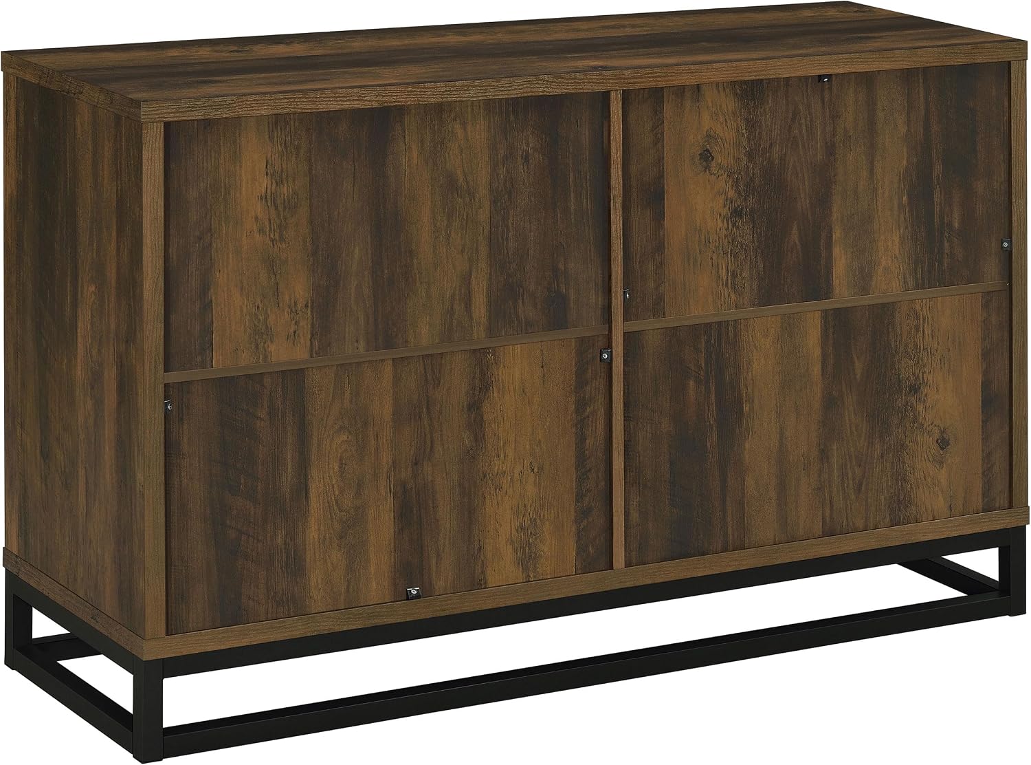 Coaster Home Furnishings - Ryatt - 4-Door Engineered Wood Accent Cabinet with Fluted Design, Two Shelves - Transitional Style - Living Room, Entryway & Home Kitchen - Dark Pine - 950393