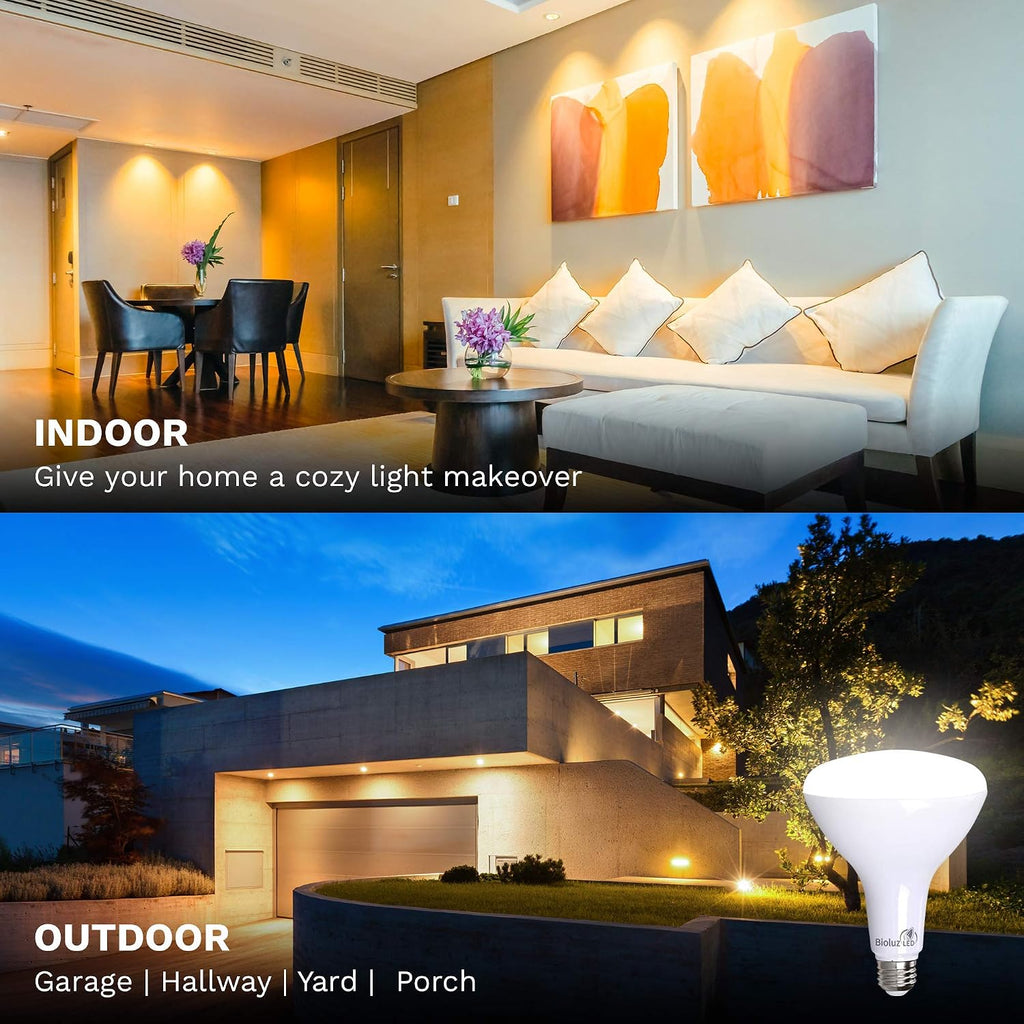 Bioluz 20 Pack Brightest BR40 LED Light Bulb - INSTANT ON Warm Light Bulbs Energy Saving 16W (120W Replacement) 2700K 1400 Lumen Led Bulbs Indoor & Outdoor Lighting Smooth Dimmable Lightbulb UL Listed