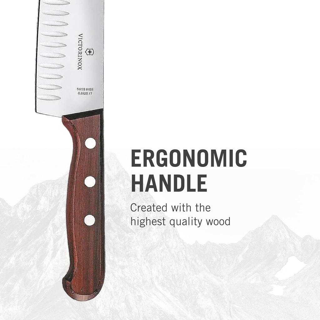 Victorinox 6.9050.17KG Modern Santoku Knife, 7', Walnut Wood