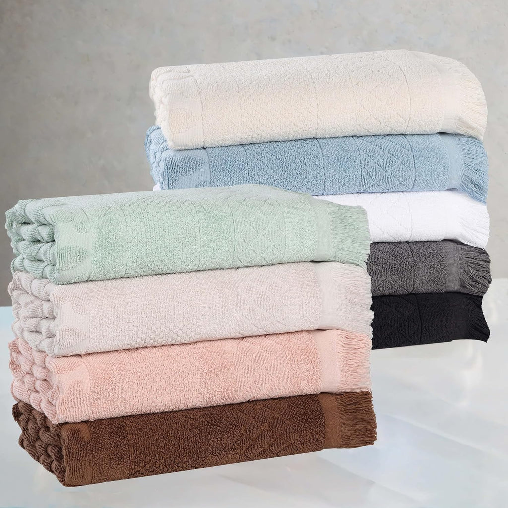 Superior Cotton 12 Piece Towel Set, Quick Dry, Bathroom Essentials, Shower, Spa, Luxury Plush Soft Absorbent Towels, Includes 4 Bath, 4 Hand, 4 Washcloth/Face Towels, Rolla Collection, Chocolate