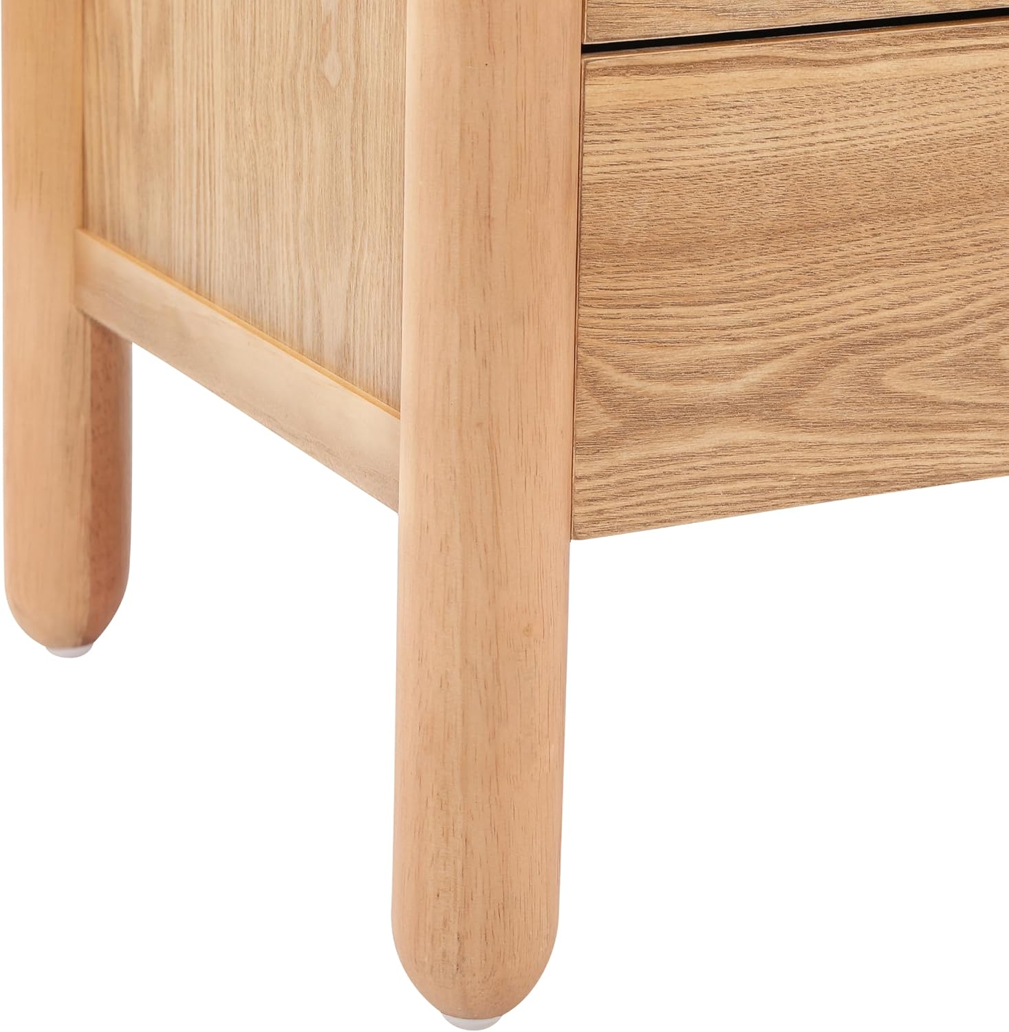 Christopher Knight Home Delwyn Modern Nightstand, Wooden Small Night Stand with Drawers and Open Storage Shelf, Bedside Table/End Table with Rounded Legs, Multipurpose Storage Cabinet, Natural