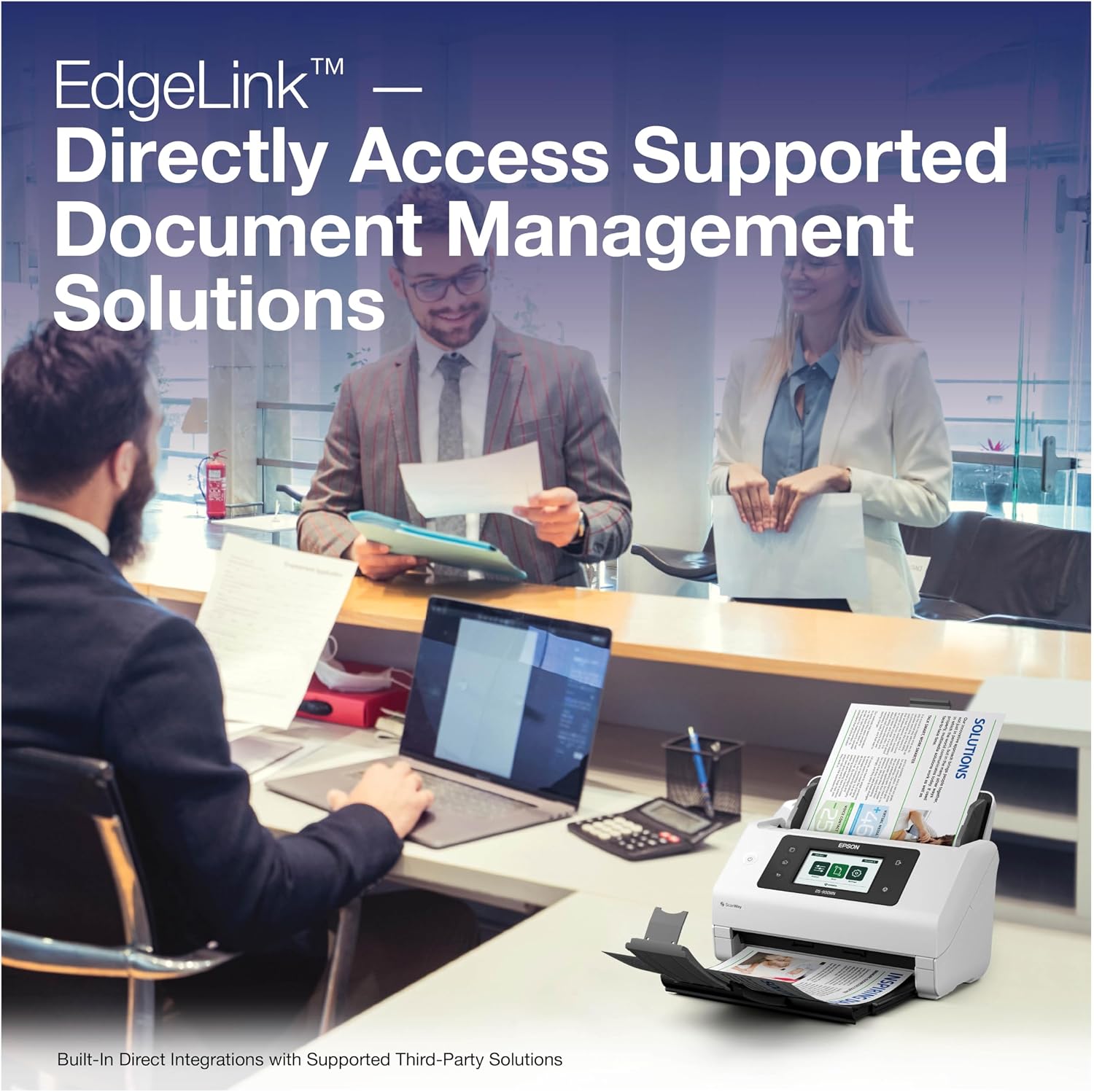Epson DS-900WN EdgeLink High-Speed Wireless Network Color Document Scanner with Duplex Scanning Computer-Free Function, 100-page Auto Doc Feeder (ADF) and 4.3' Colorful Touchscreen