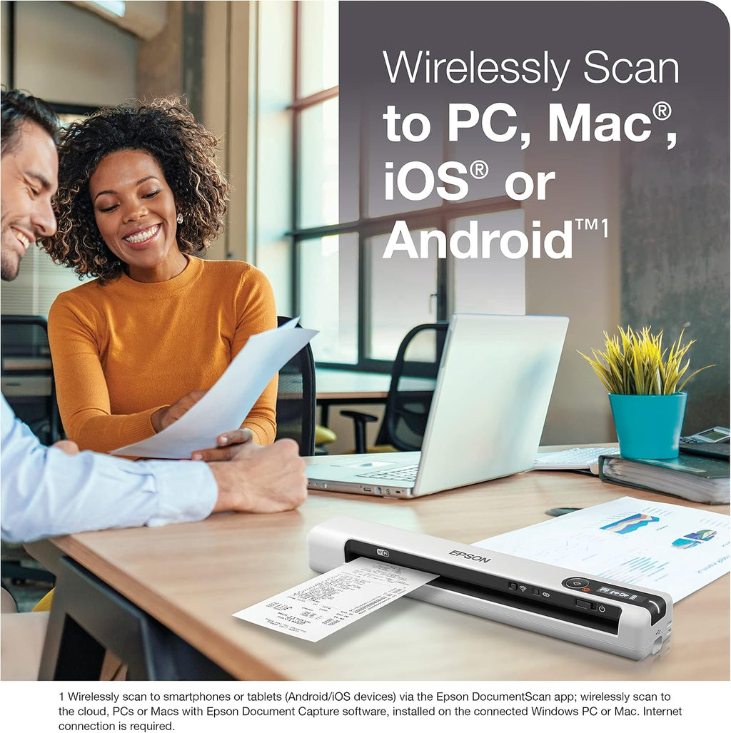 Epson DS-80W Wireless Portable Sheet-fed Document Scanner for PC and Mac