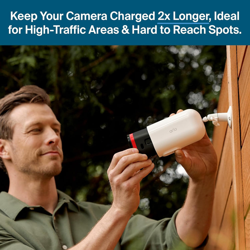 Arlo Pro XL Security Camera 2K HDR (6th Gen, 2025 Release) - Wireless Outdoor Camera, 2x Longer Rechargeable Removeable Battery, AI Event Captions, Emergency Response, 1-Mo. Trial of Secure Plan,1 Cam