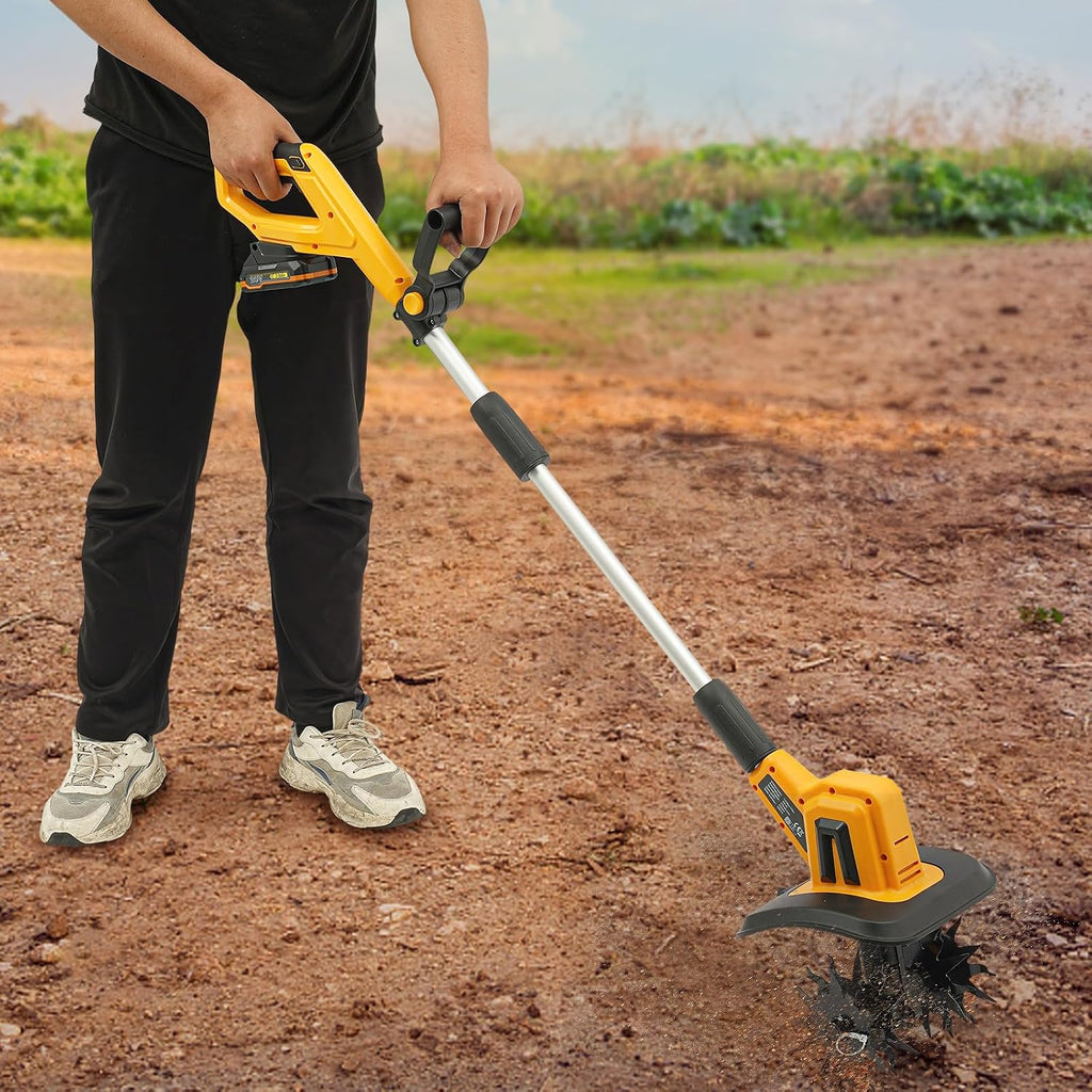 Cordless Tiller Cultivator, Electric Garden Tiller w/270 RPM, 8.7' Tilling Width, 6.3' Depth, Portable Rotary Tillers, for Plowing, Weeding, Turning Over The Soil