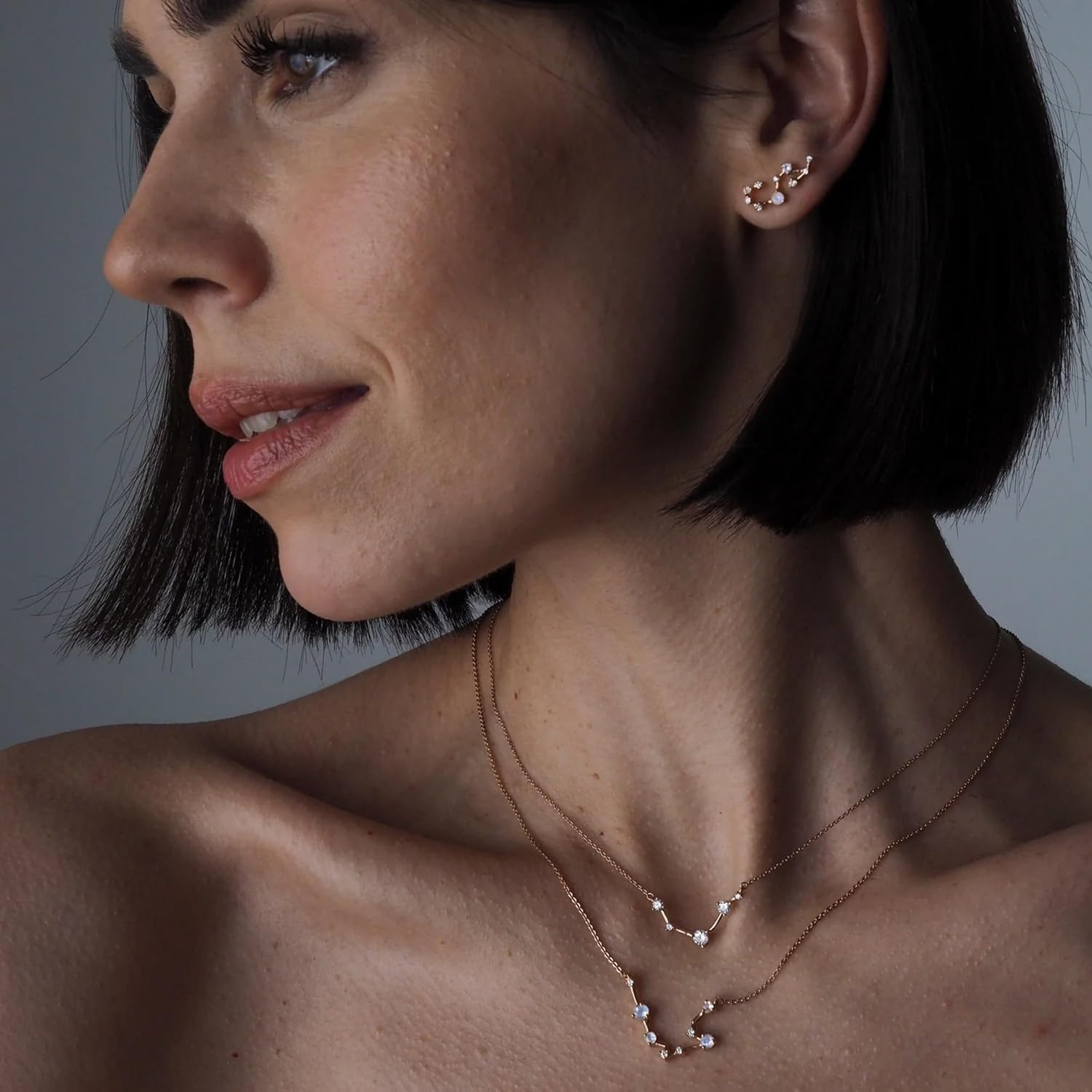 Moon Magic Moonstone Zodiac Necklaces for Women | Constellation Necklace 925 Sterling Silver | 18k Rose and Yellow Gold Zodiac Sign Pendants | Authentic Real Dainty Moon Stone Jewelry for Women