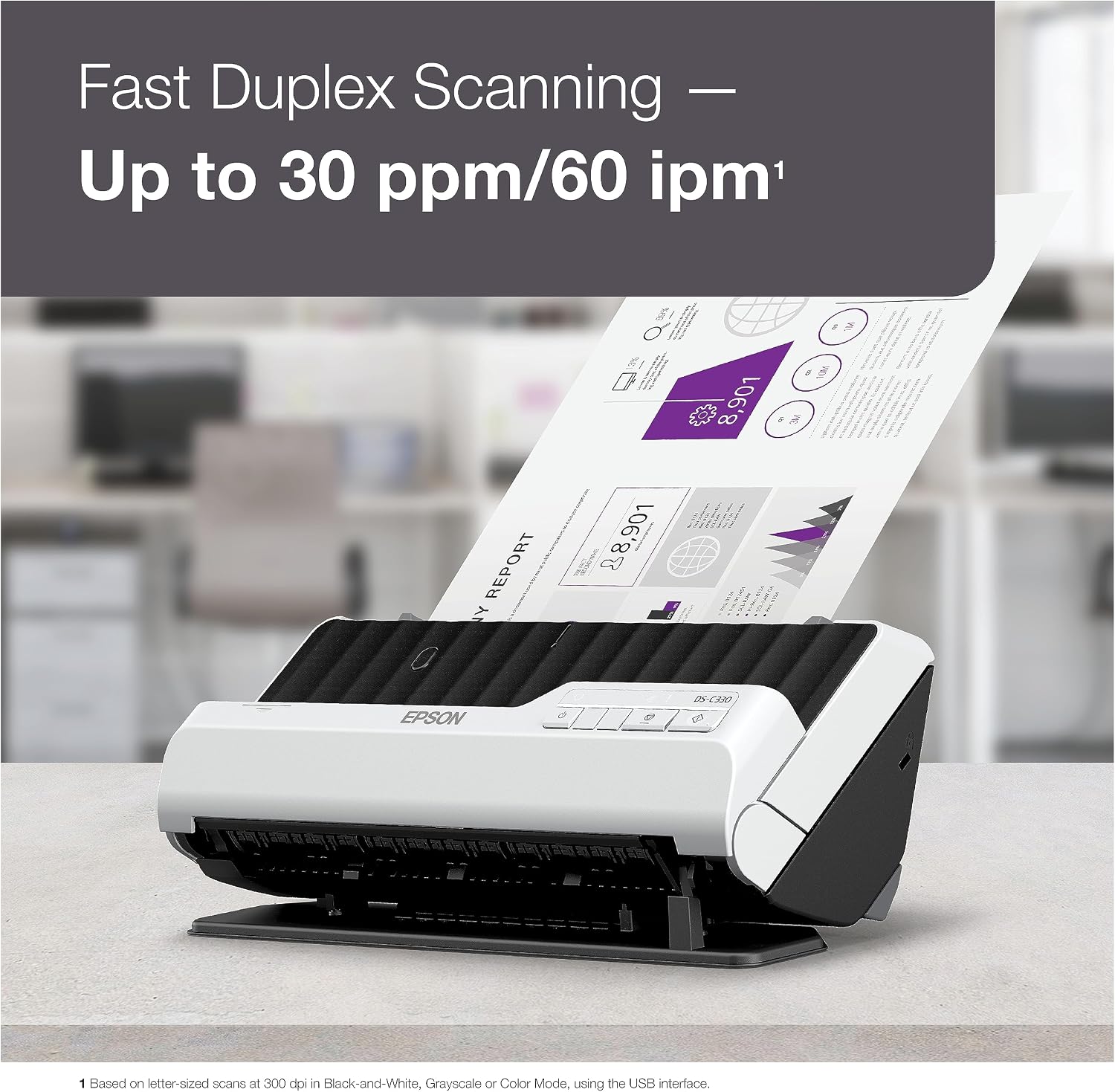 Epson DS-C330 Duplex Compact Desktop Document Scanner with Auto Doc Feeder (ADF)