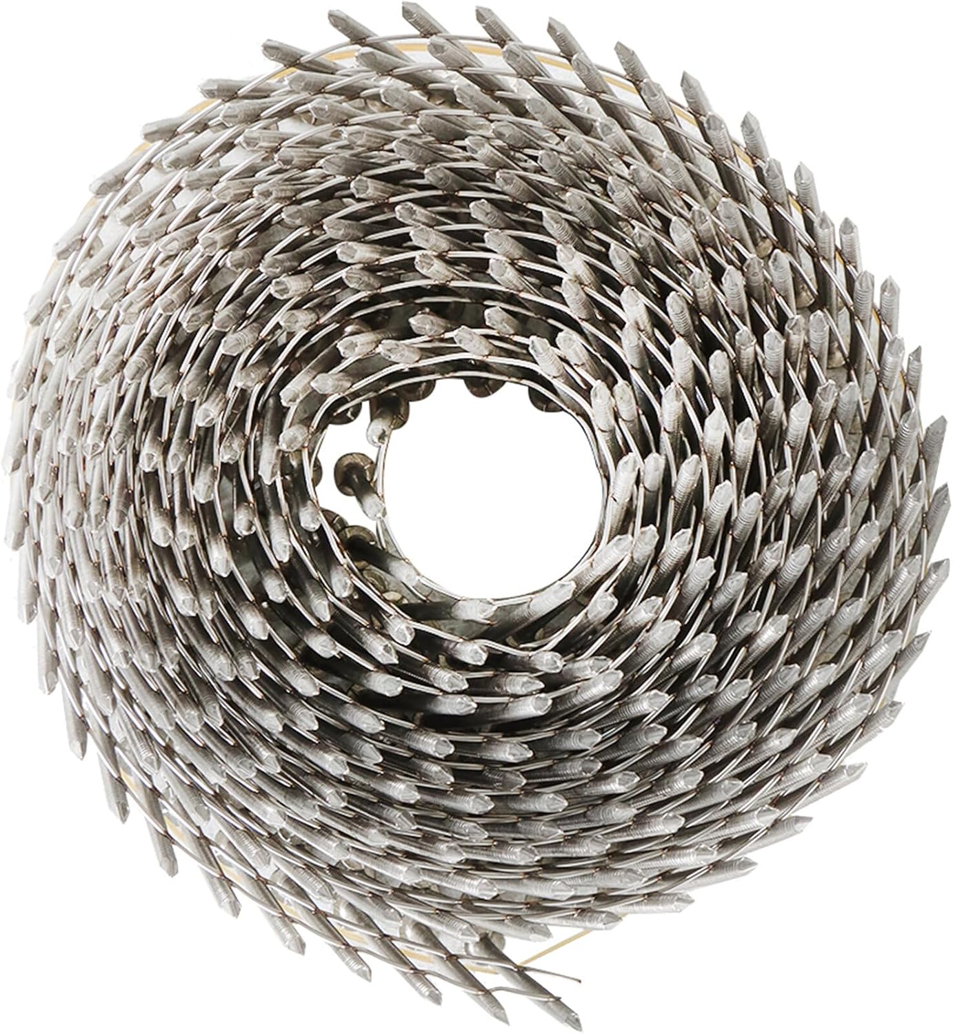 3600 2-1/2in 15 Degree Coil Siding Nails 0.09in Ring Shank for Cement Board Siding or Fencing Applications