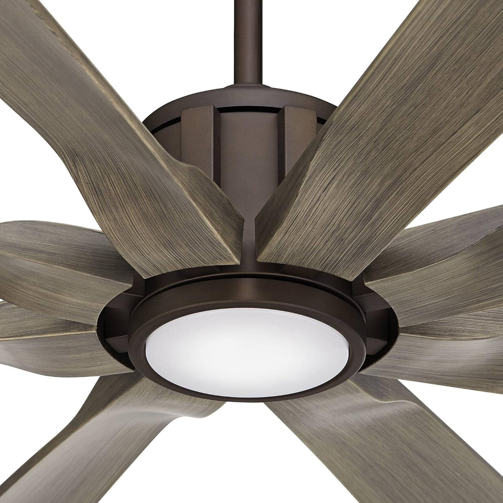 Possini Euro Design 80' Defender Rustic Farmhouse Indoor Outdoor Ceiling Fan with Dimmable LED Light Remote Control Oil Rubbed Bronze Damp Rated for Patio Exterior House Porch Gazebo Garage Barn