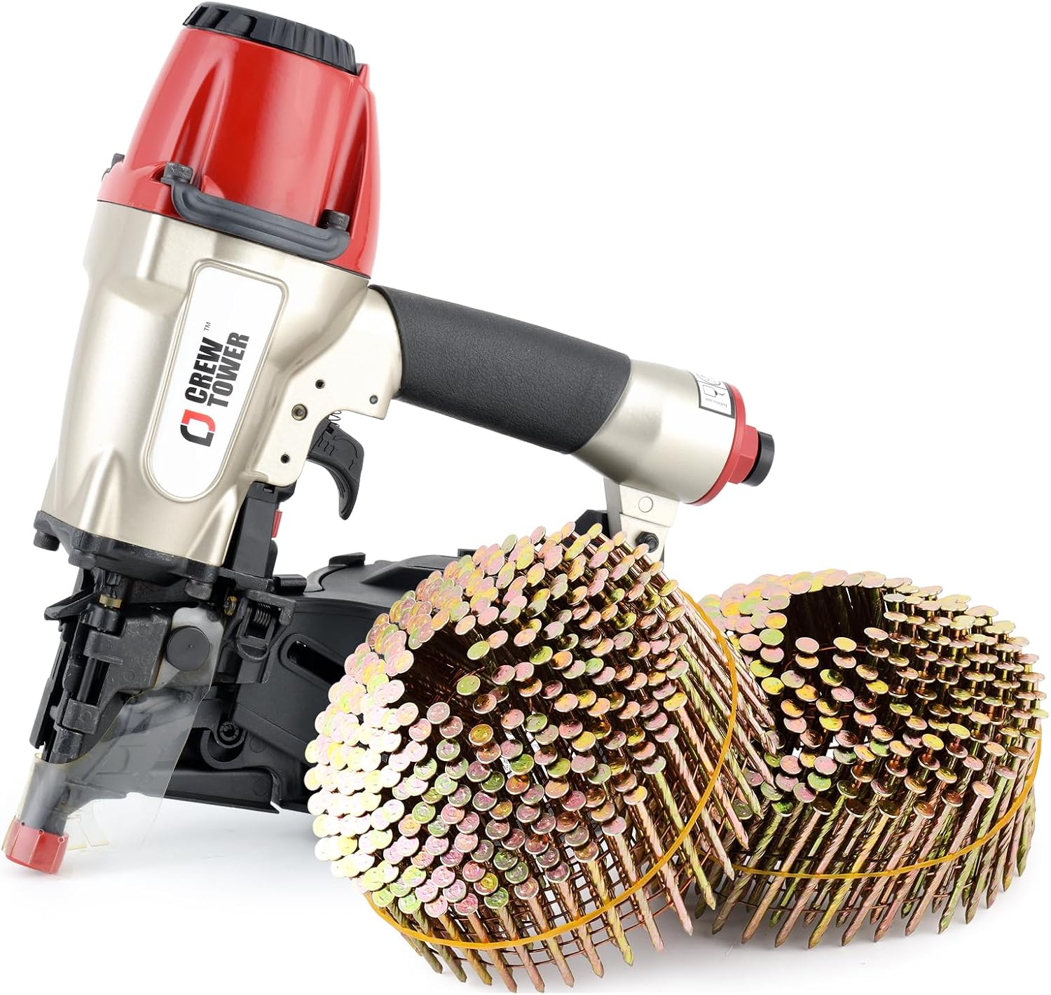 15 Gauge 1-1/4-Inch to 2-1/2-Inch Siding Nail Gun and 3600 Count 2' x .098 Coil Nails Set