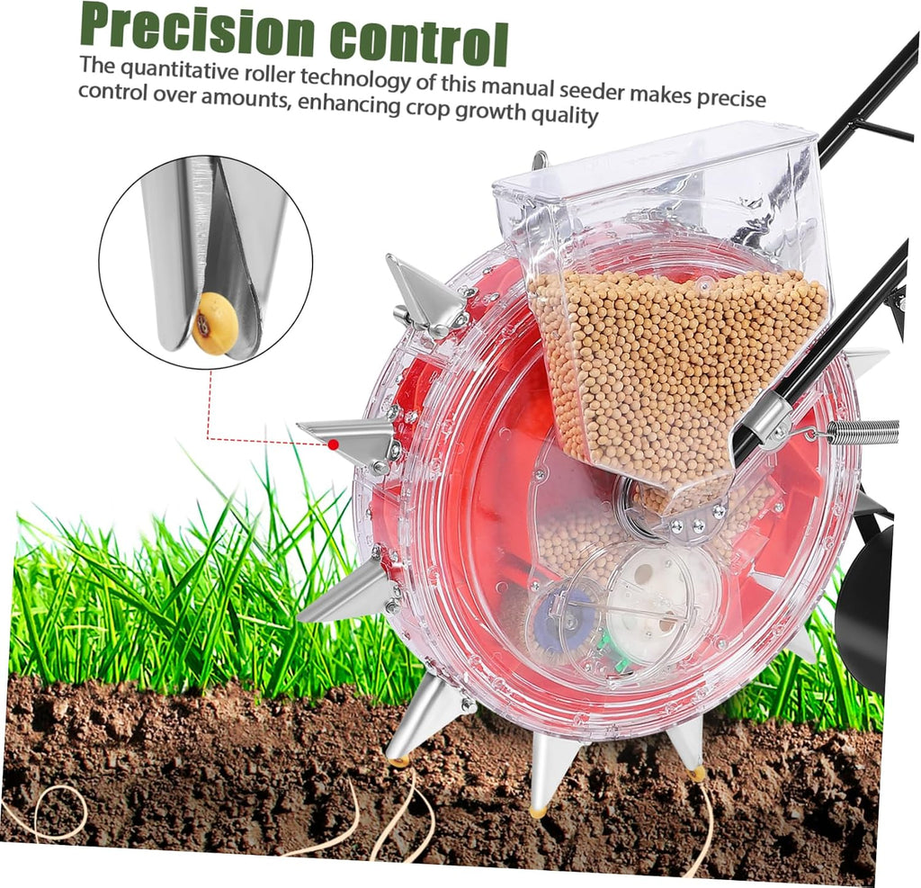 VANZACK Hand-Push and Fertilizing Roller Multi-Functional Manual Gardening Tool for Precision Sowing and Efficient Growth