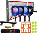Portable Pickleball Net Set, 22FT Pickle Ball Net with Paddle Set of 4 | Regulation Size Net, Weather Resistant Steel Frame, Outdoor Pickleballs and Carry Bag, Easy Setup for Driveway, Backyard