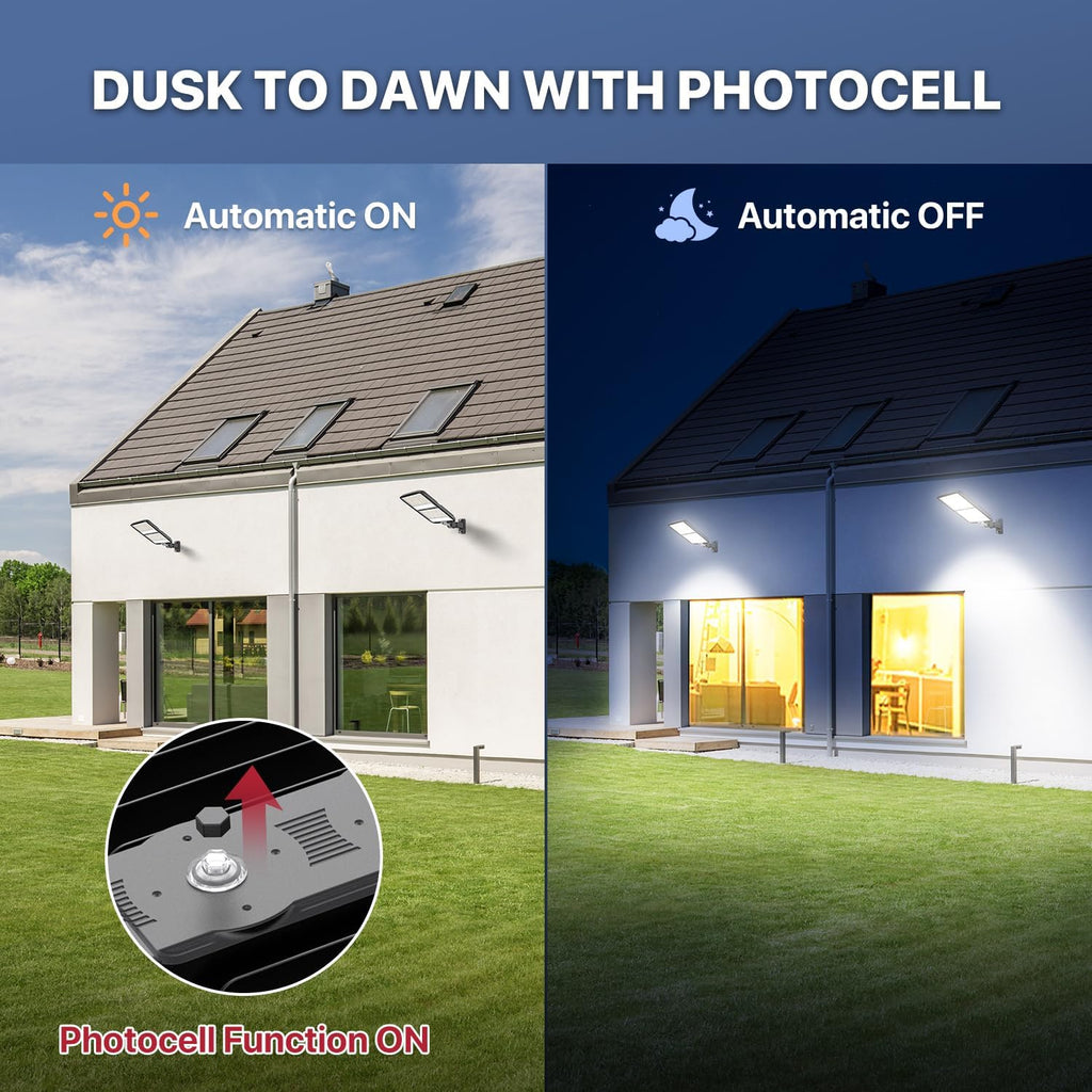 400W LED Parking Lot Light, LED Street Light with Dusk to Dawn Photocell, 630 LEDs, 5000K Daylight, IP65 Waterproof, Adjustable Arm Mount, AC 120V, Commercial Pole Lighting Outdoor for Park, 1Pack