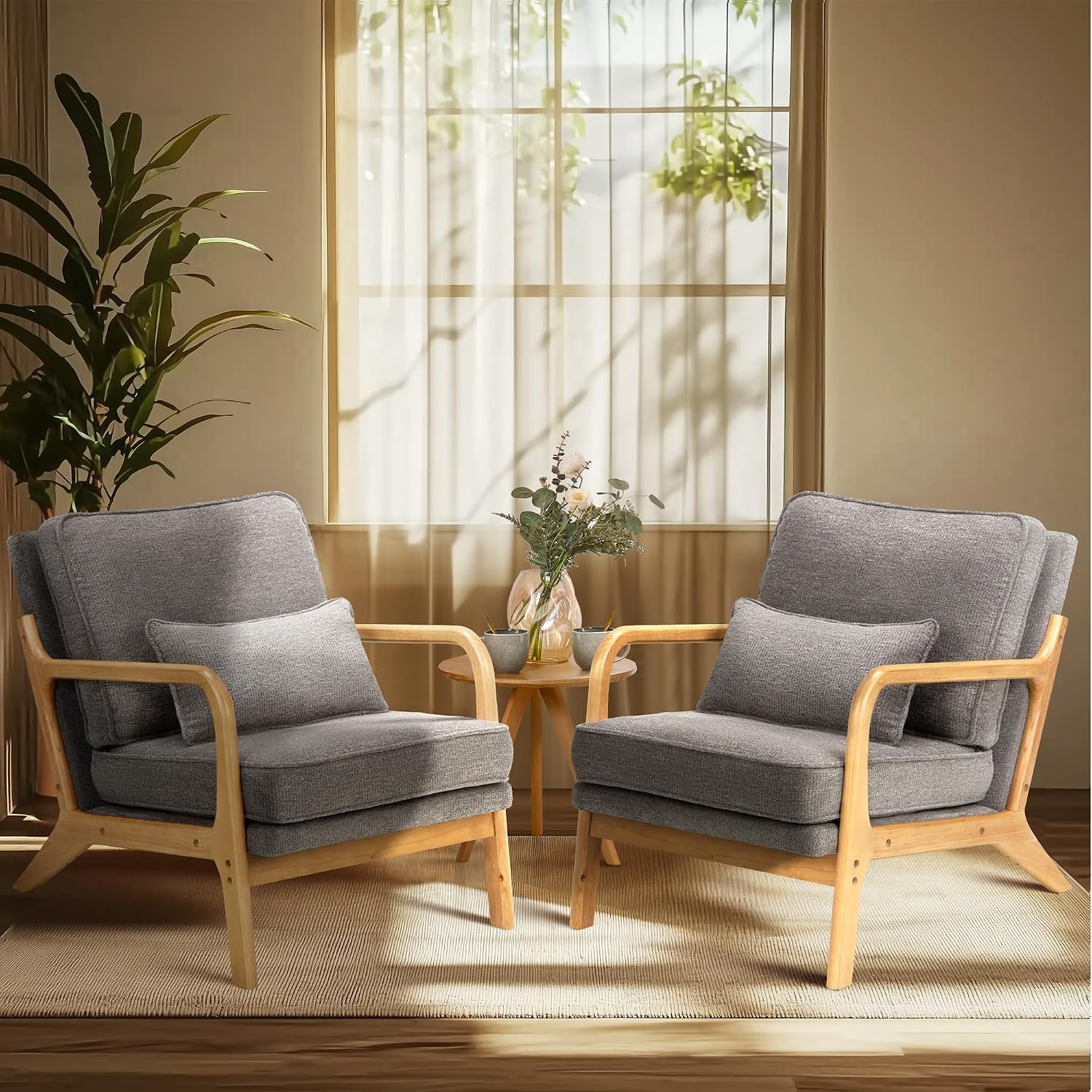 MALOL Accent Chair Set of 2 Grey
